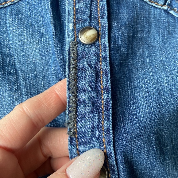 Zara boys denim shirt chambray snap front shirt kids western pockets size 8 - Picture 5 of 10